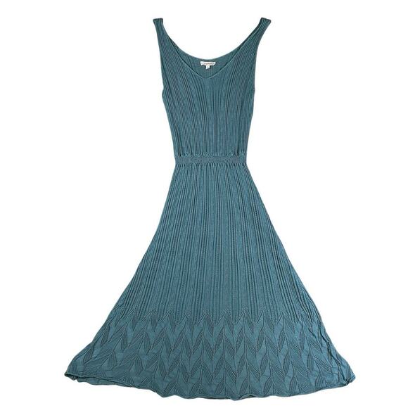 Mystree Blue Knit Sweater Sleeveless Fit & Flare Dress Lightweight Size Medium - Picture 1 of 6